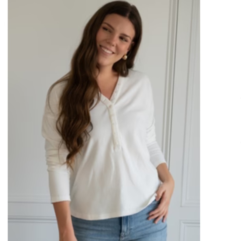 Classic White Long Sleeve Women's Top